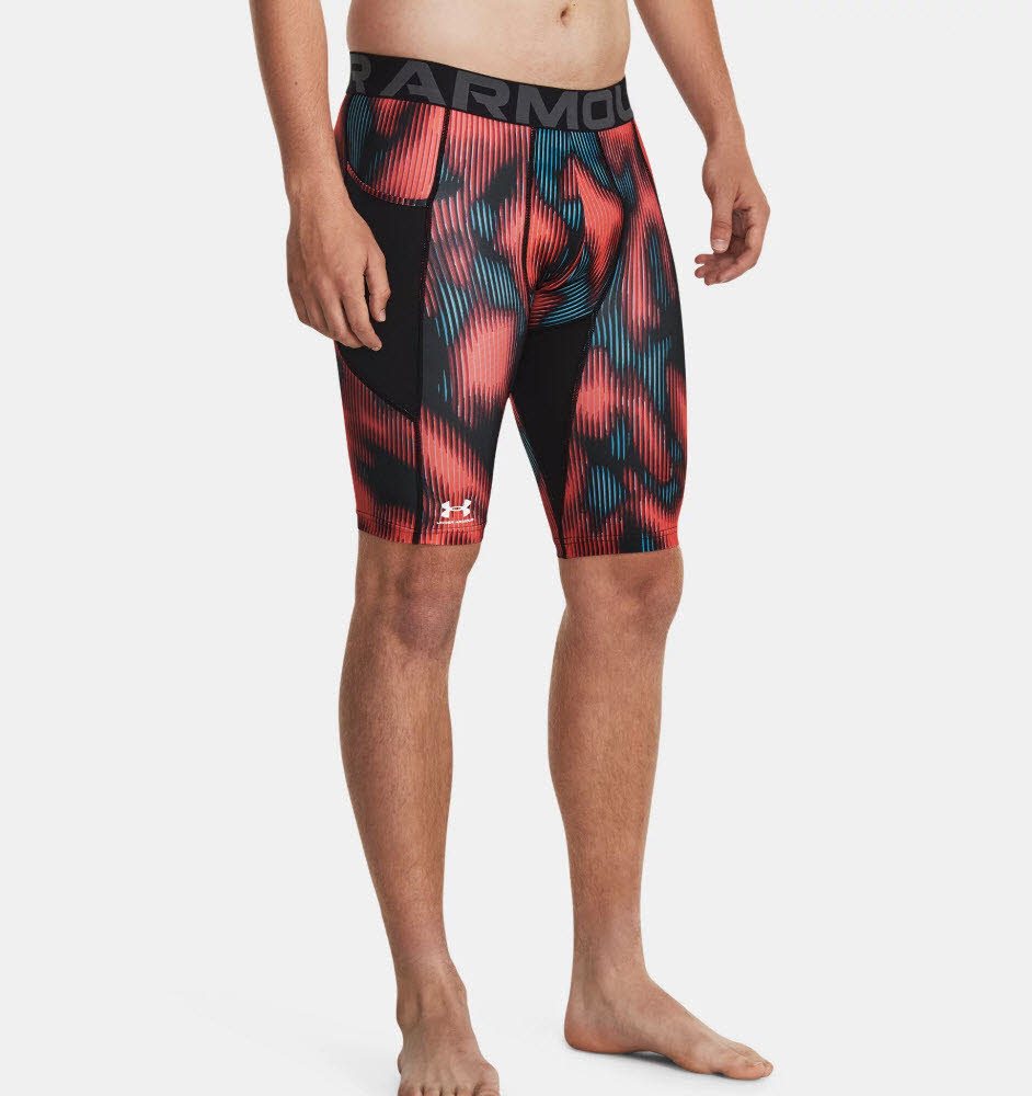 UA HG Prtd Long Shorts-RED