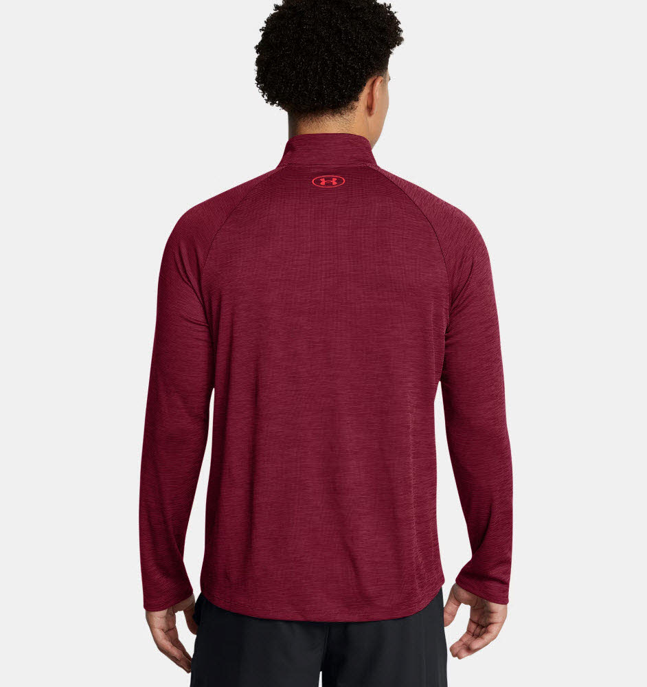 UA Tech Textured 1/2 Zip-RED